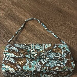 Vera Bradley Brown and Blue Paisley Shoulder Bag